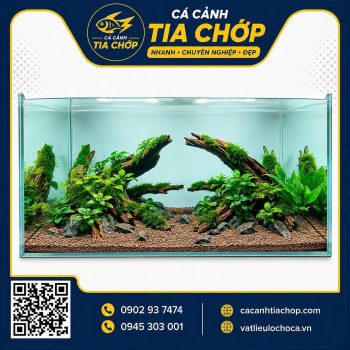 BỐ CỤC LAYOUT HỒ THỦY SINH 80 × 40 × 40CM HOÀN CHỈNH - HST 804040- 1